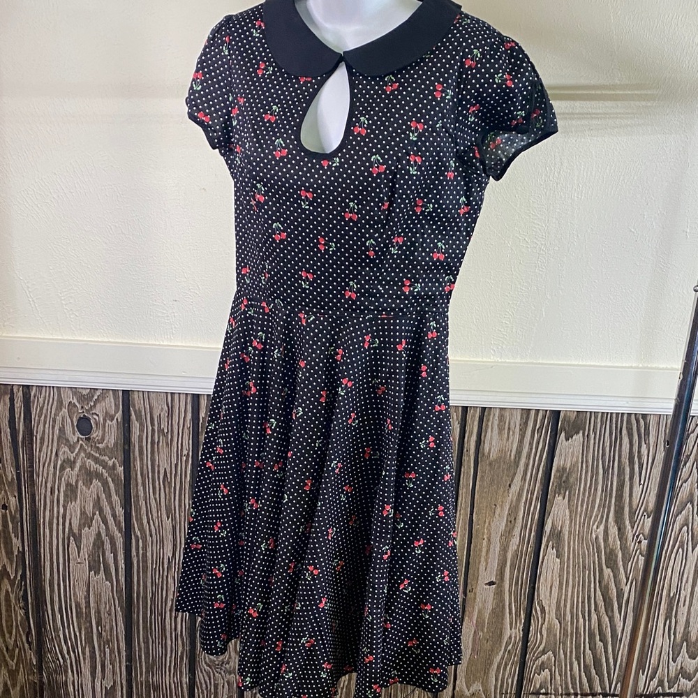 Hell Bunny Black Dress with Red Bow Accent